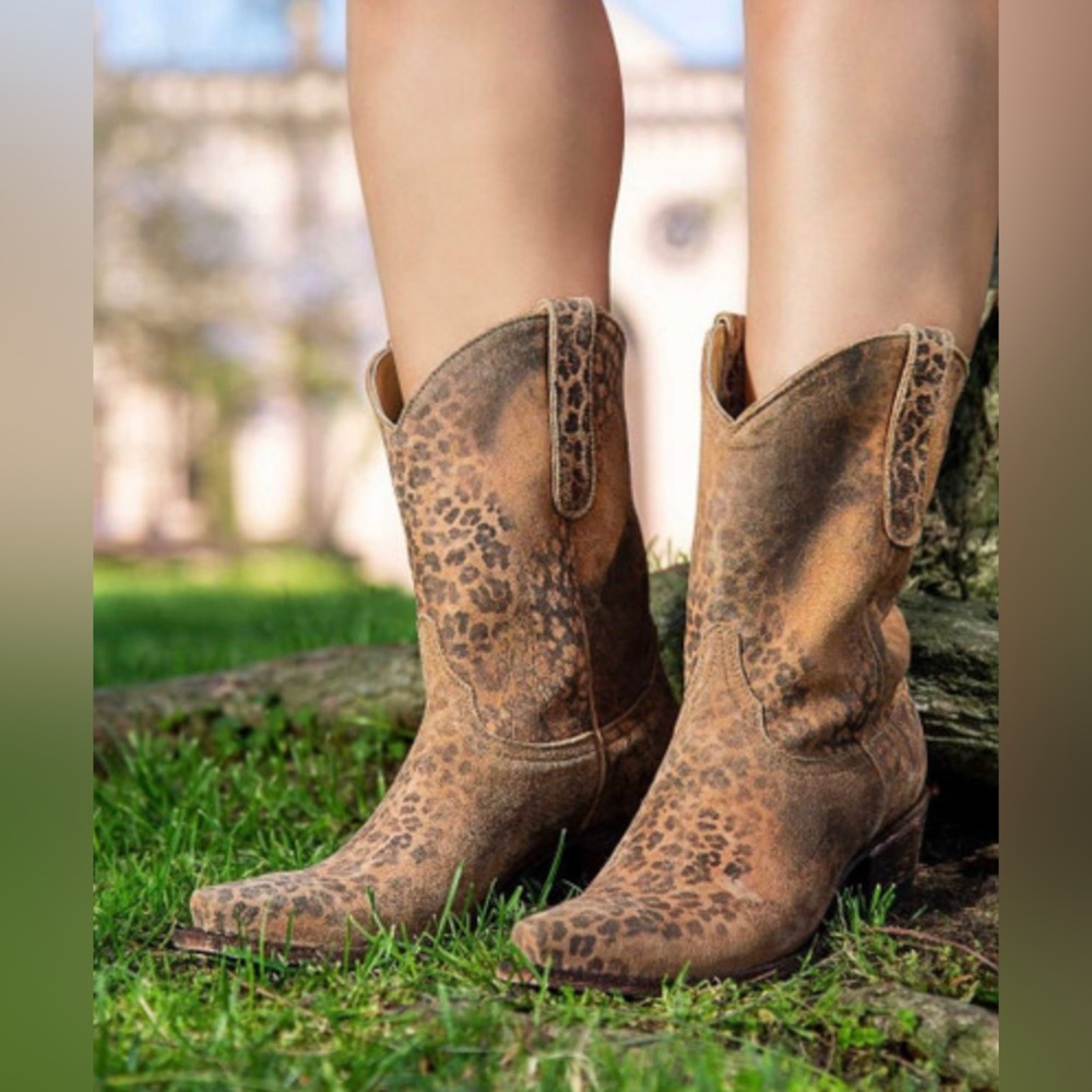 Old Gringo Leopard Print Cowboy Boots - Brown and Tan